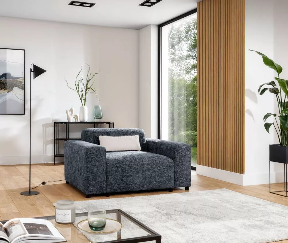 Mīksts krēsls Roma 1S Standard Sēdvietas dziļums: 73 cm, · Zils · 145 × 98 × 75 cm