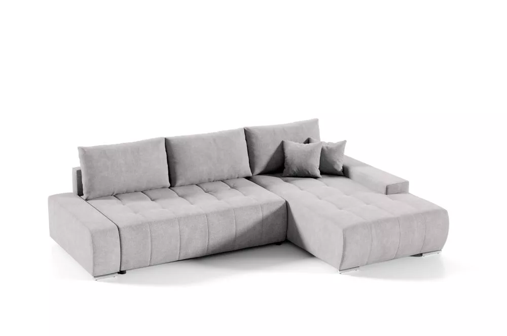 Dīvāns Velutti L Standard · Gaiši pelēks · 185 × 265 × 85 cm