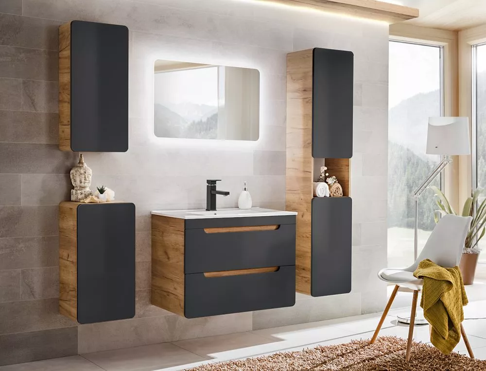 Vannas istabas komplekts Aruba Cosmos 80 ar LED · 170 × 46 cm