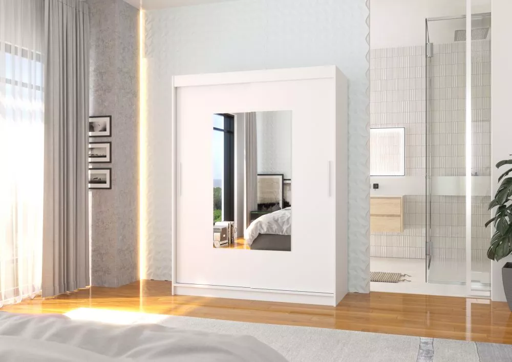 Skapis Dorrigo ar LED · Balts · 150 × 58 × 200 cm