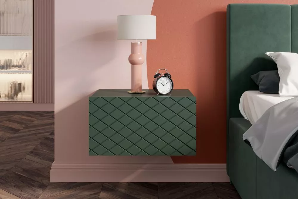 Naktsgaldiņš Scalia SN50 1SZ Set · Tumši zaļš · 50 × 42 × 27 cm