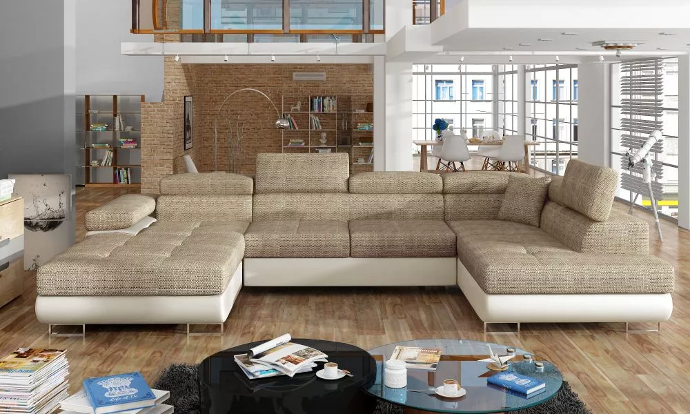 Dīvāns Rodrigo standard · Bēšs + krēms · 202 × 345 × 90 cm