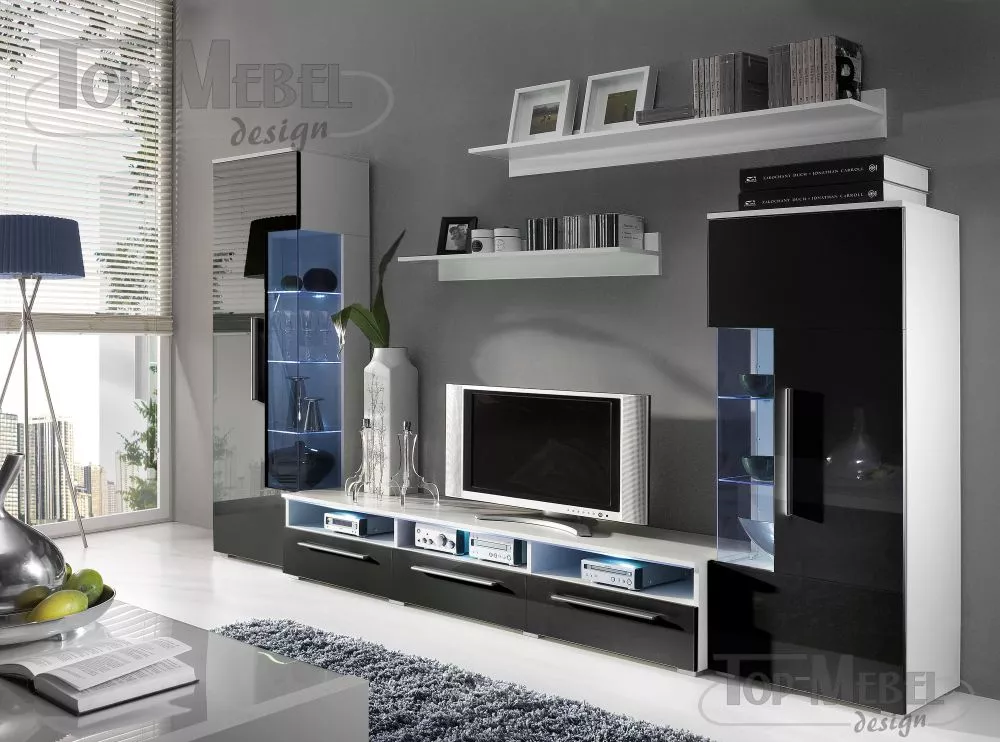Sekcija Roma ar LED Korpusa krāsa: balts, · 45 × 190 cm
