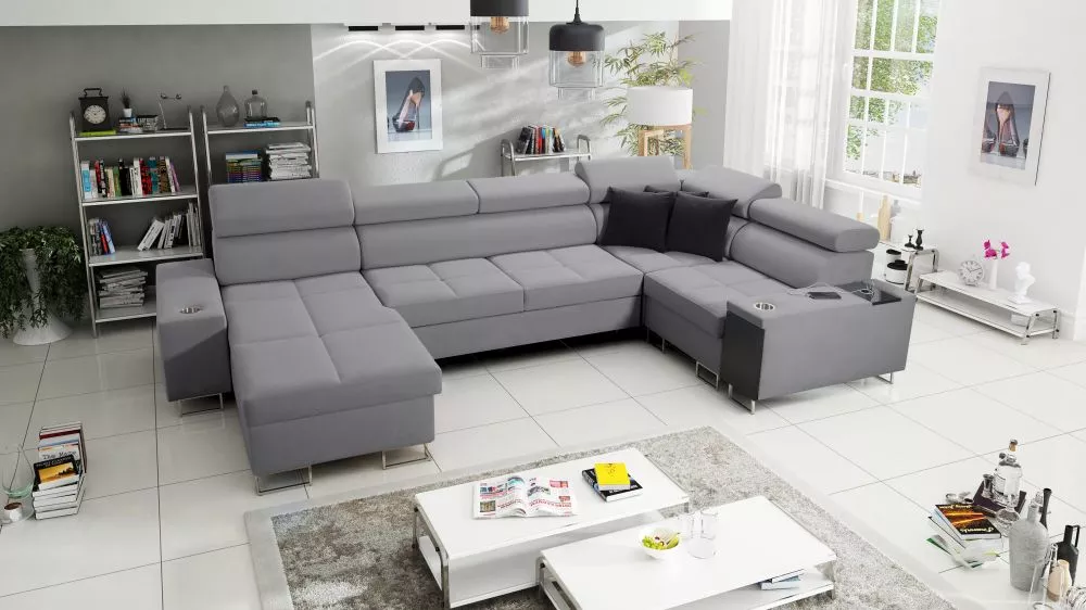 Dīvāns Morena 4 Maxi Standard · Pelēks · 207 × 360 × 84 cm