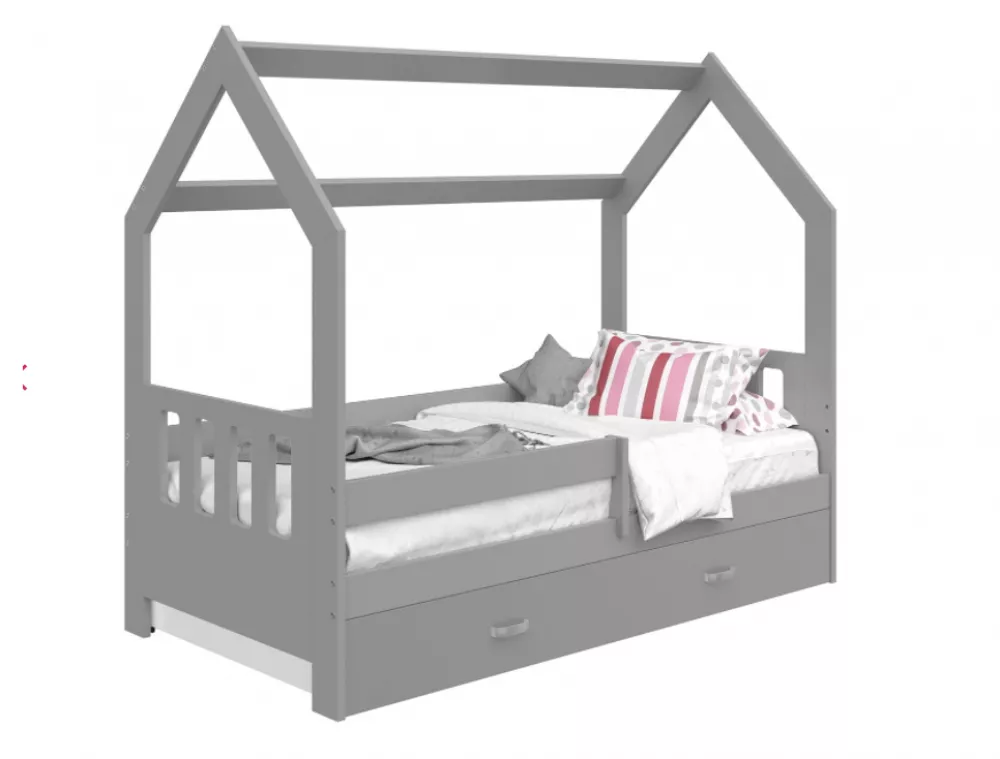 Bērnu gulta Domek D3-C ar stelāžu Guļamvietas platums: 80 cm, Guļamvietas garums: 160 cm, · 87 × 164 × 144 cm