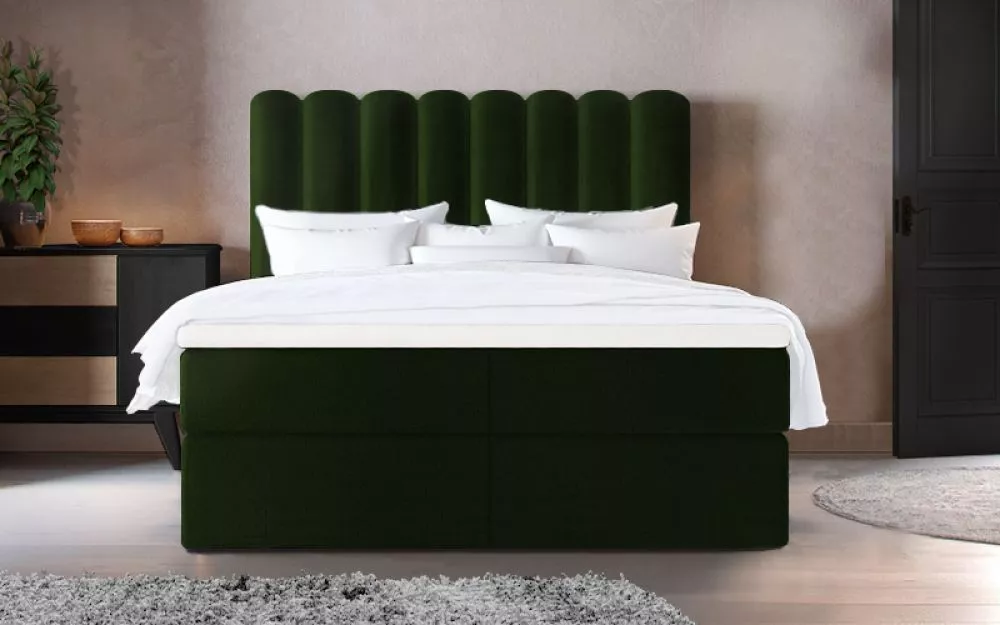 Gulta Malta Premim Boxspring Standard Guļamvietas platums: 140 cm, Guļamvietas garums: 200 cm, · Tumši zaļš · 140 × 213 