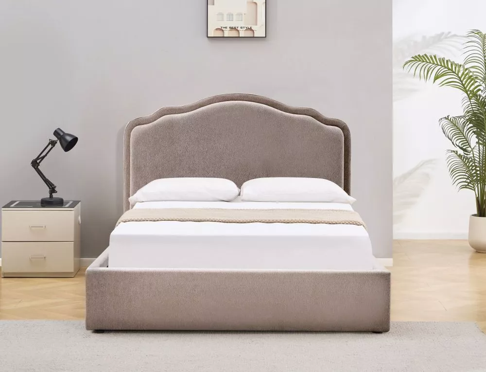 Gulta Florencja ar stelāžu Guļamvietas platums: 160 cm, Guļamvietas garums: 200 cm, · Tumši bēšs · 170 × 222 × 125 cm