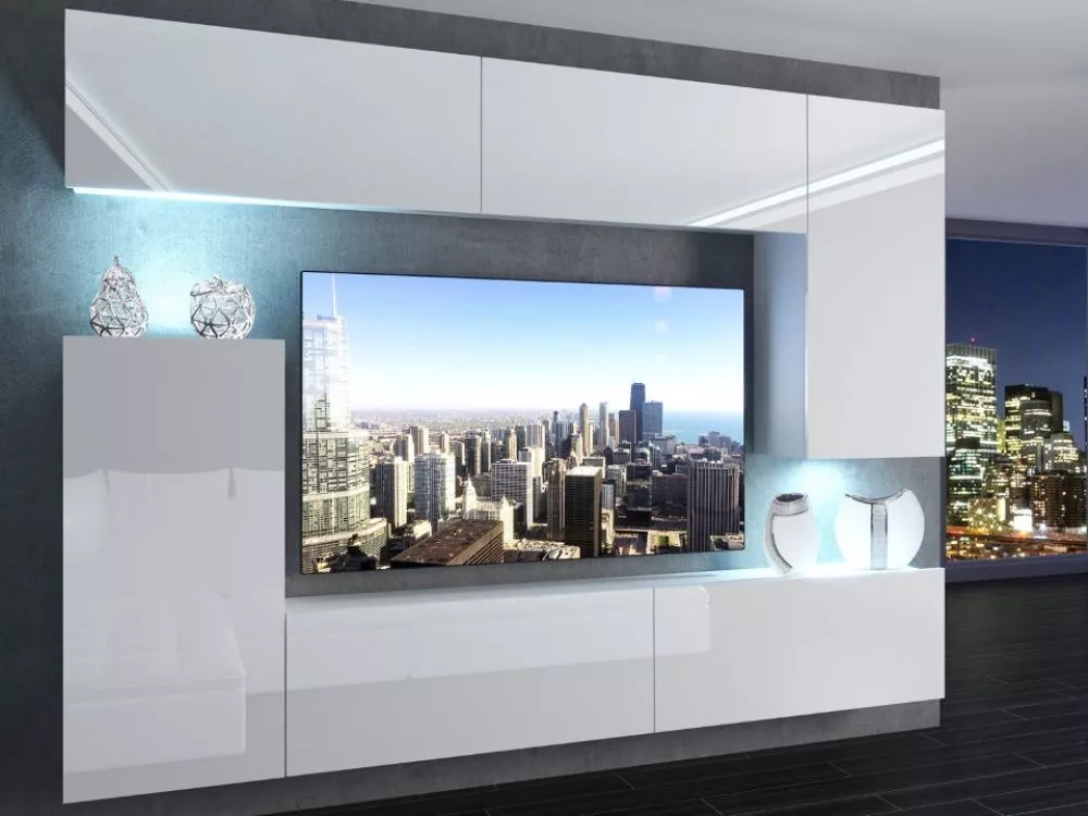 Sekcija Imperium 8 ar LED Korpusa krāsa: balts, · 250 × 36 cm