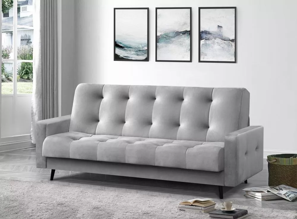 Dīvāns Sansa Bis Standard · Gaiši pelēks · 93 × 220 × 89 cm