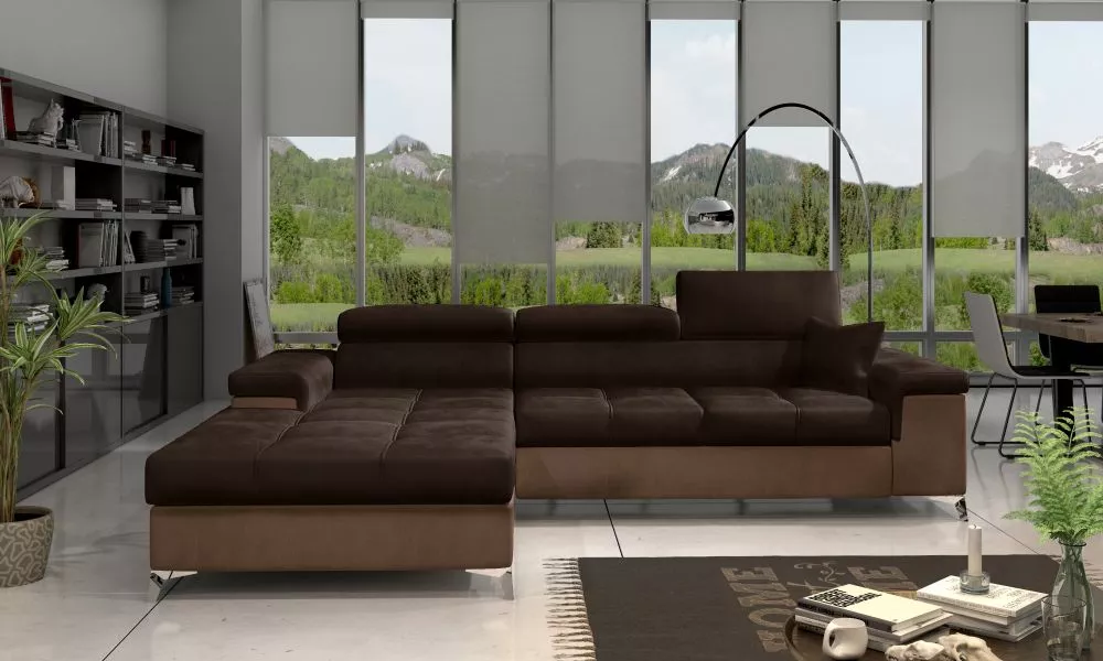 Dīvāns Ricardo Lux Standard · Tumši brūns + gaiši brūns · 205 × 280 × 90 cm