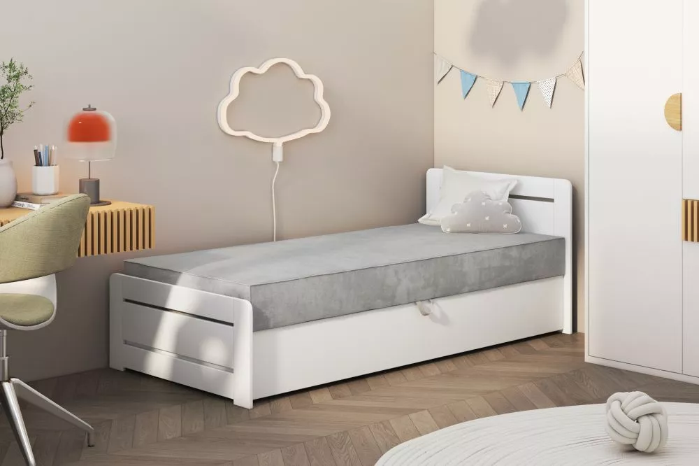 Gulta Zoe Boxspring Standard Guļamvietas platums: 90 cm, Korpusa krāsa: balts, Guļamvietas garums: 200 cm, · 97 × 207 × 