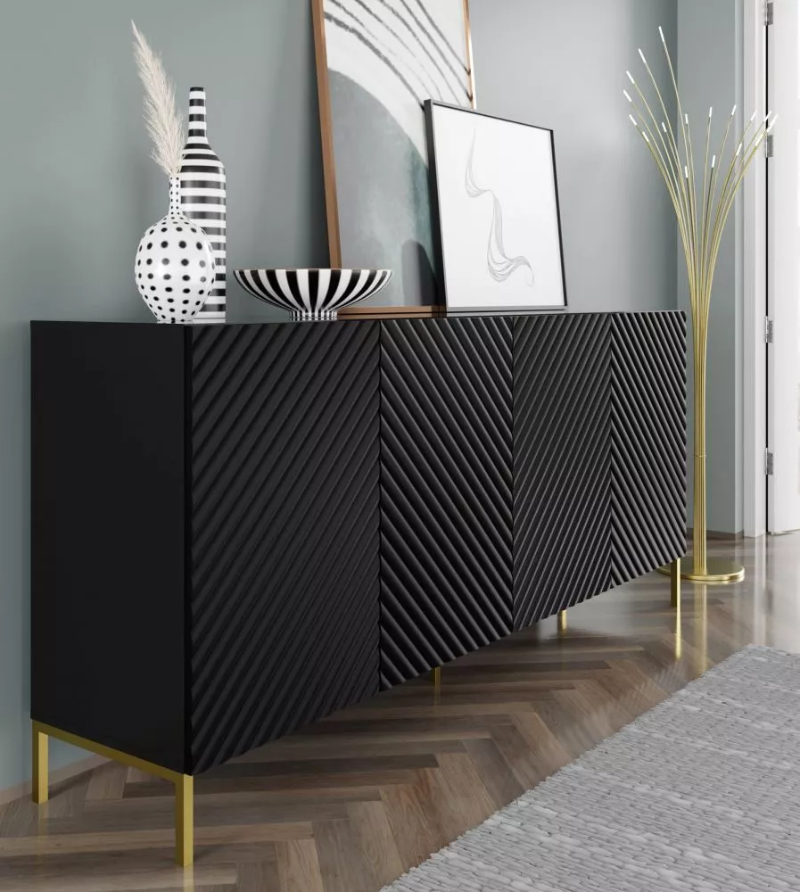 Kumode Surf 05 · Melns · 200 × 42 × 87 cm