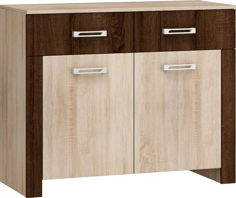 Kumode Hugo hug 03 · Ozols sonoma + kastanis venge · 100 × 42 × 82 cm