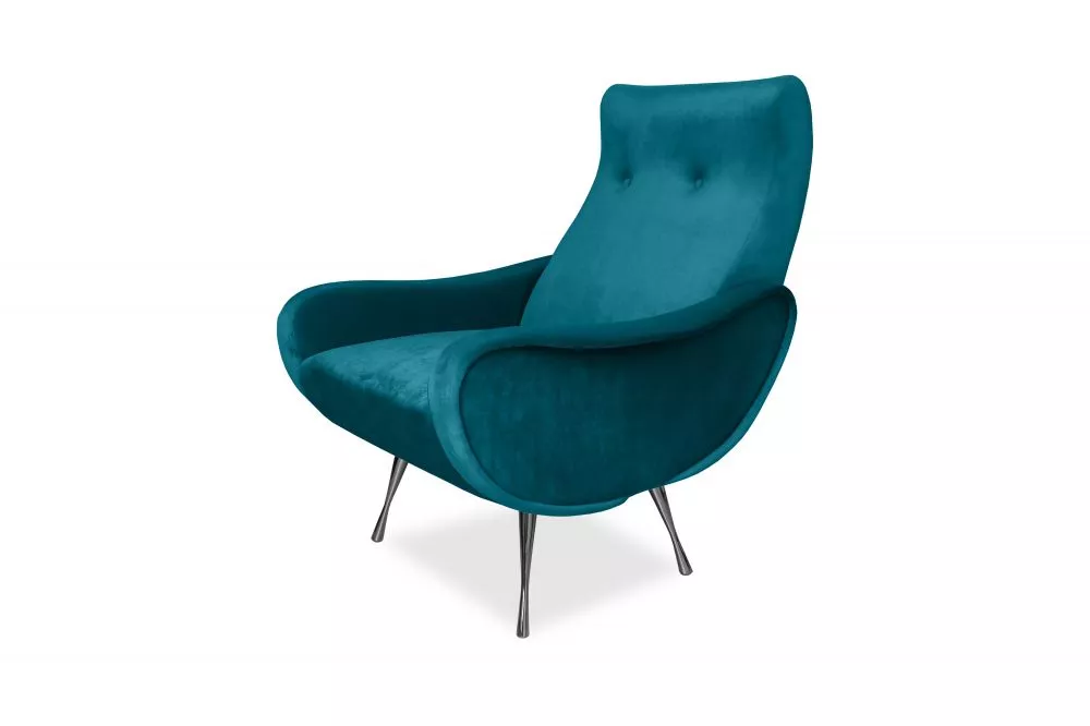 Mīksts krēsls Royal F Standard Sēdvietas dziļums: 50 cm, · Tirkīzs · 74 × 90 × 50 × 95 cm