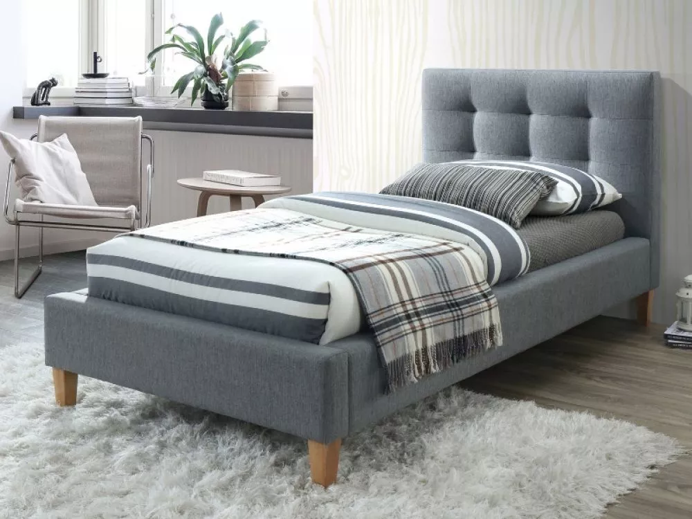 Gulta Texas ar stelāžu Guļamvietas platums: 90 cm, Guļamvietas garums: 200 cm, stelāžas tips: koka, · Pelēks · 110 × 220