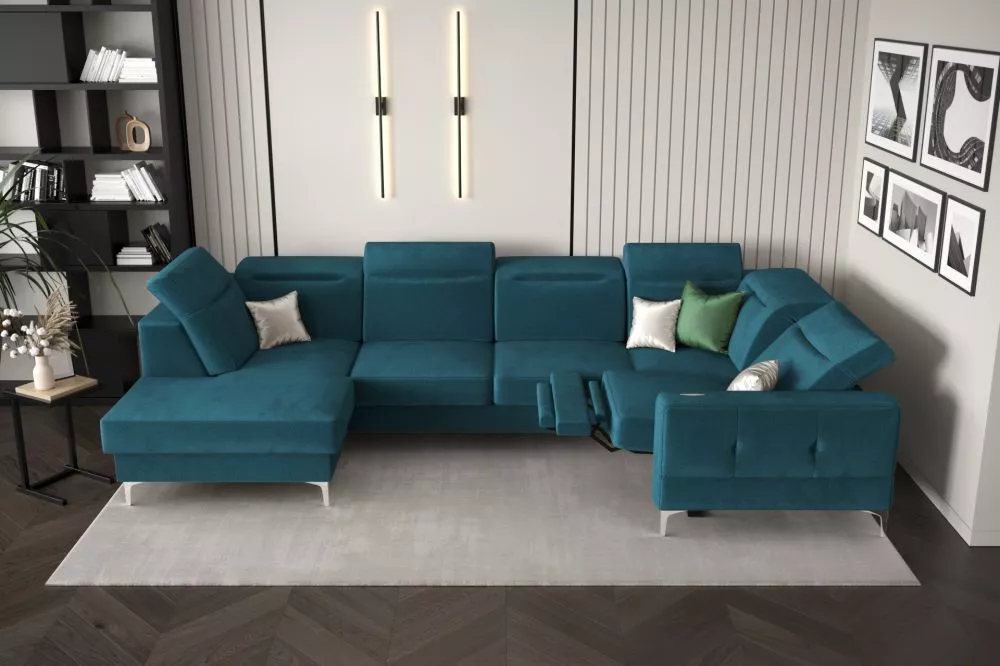 Dīvāns Malibu Max 2 Relax standard · Zils · 182 × 350 × 90 cm