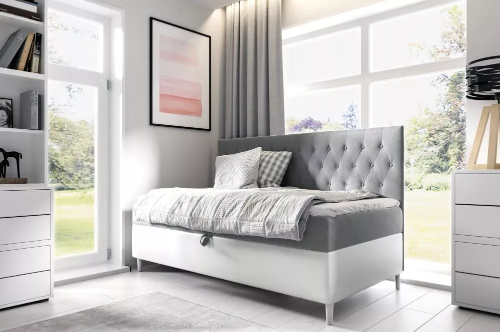 Gulta Filip 2 Boxspring Standard Guļamvietas platums: 90 cm, Korpusa krāsa: balts, Guļamvietas garums: 200 cm, · 98 × 20