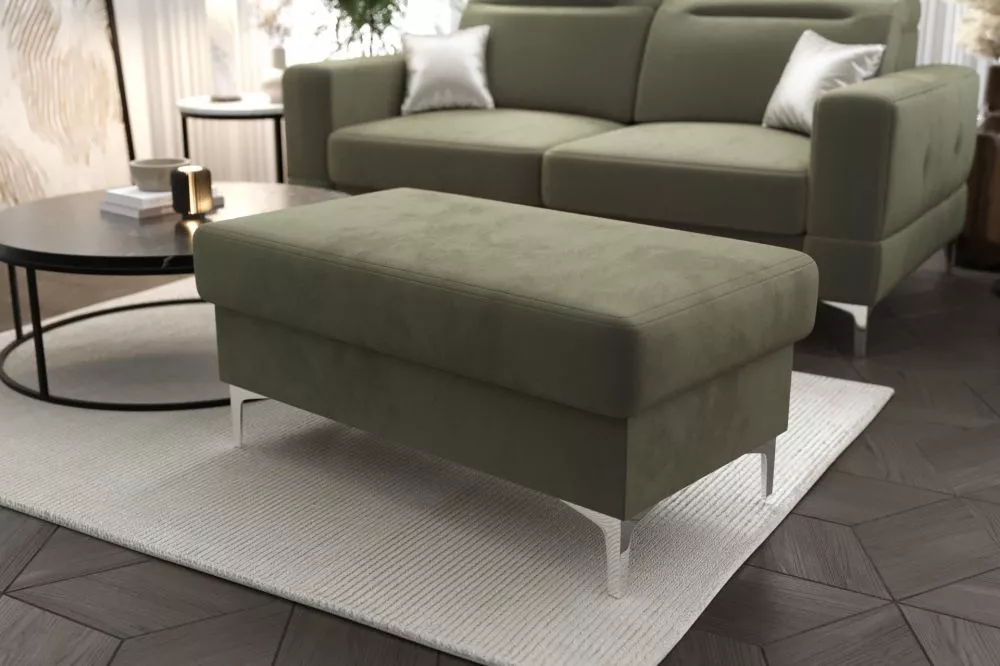 Pufs Malibu P Standard Auduma numurs: Element 11, · Olīvu · 100 × 49 × 55 cm