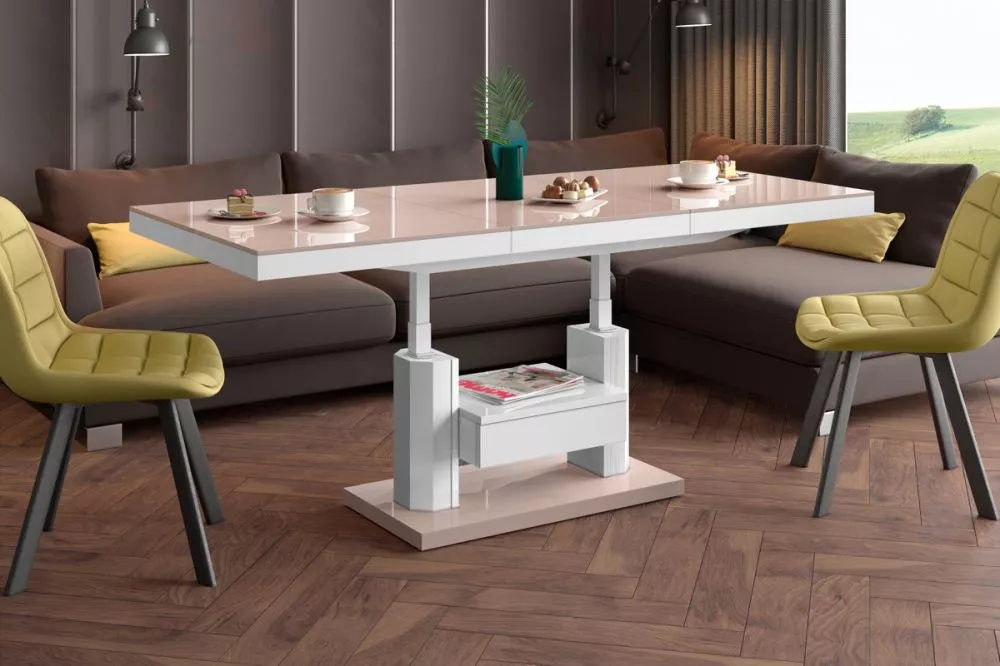 Žurnālgalds Quadro Max Gloss Korpusa krāsa: kapučīno, · 120 × 75 × 56 cm