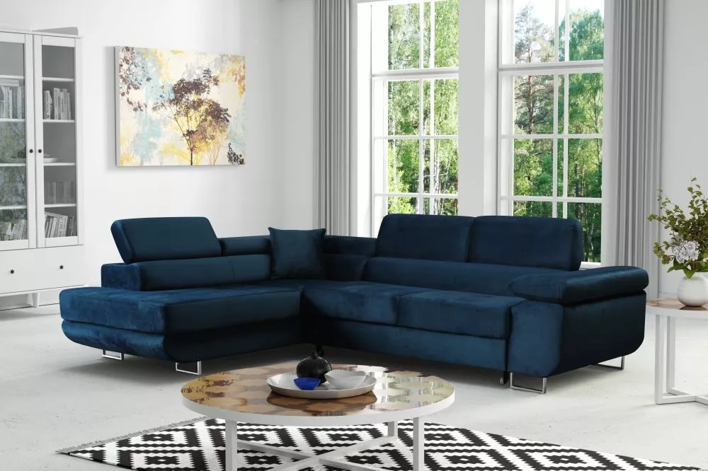 Dīvāns Blau L Standard · Tumši zils · 200 × 270 × 90 cm