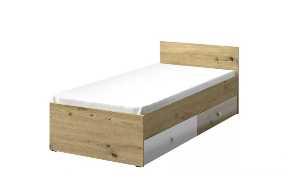 Bērnu gulta Nero 14 gloss 90x200 ar stelāžu Guļamvietas platums: 90 cm, Guļamvietas garums: 200 cm, · 94 × 203 × 41 cm