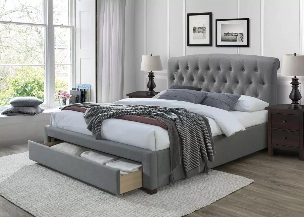 Gulta Avanti 160x200 ar stelāžu Guļamvietas platums: 160 cm, Guļamvietas garums: 200 cm, · Pelēks · 170 × 219 × 118 cm
