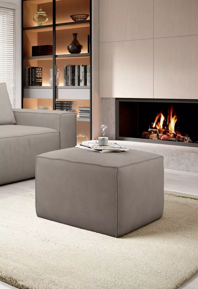 Pufs Silla P Standard Auduma numurs: Poco 07, · Betons · 88 × 45 × 68 cm