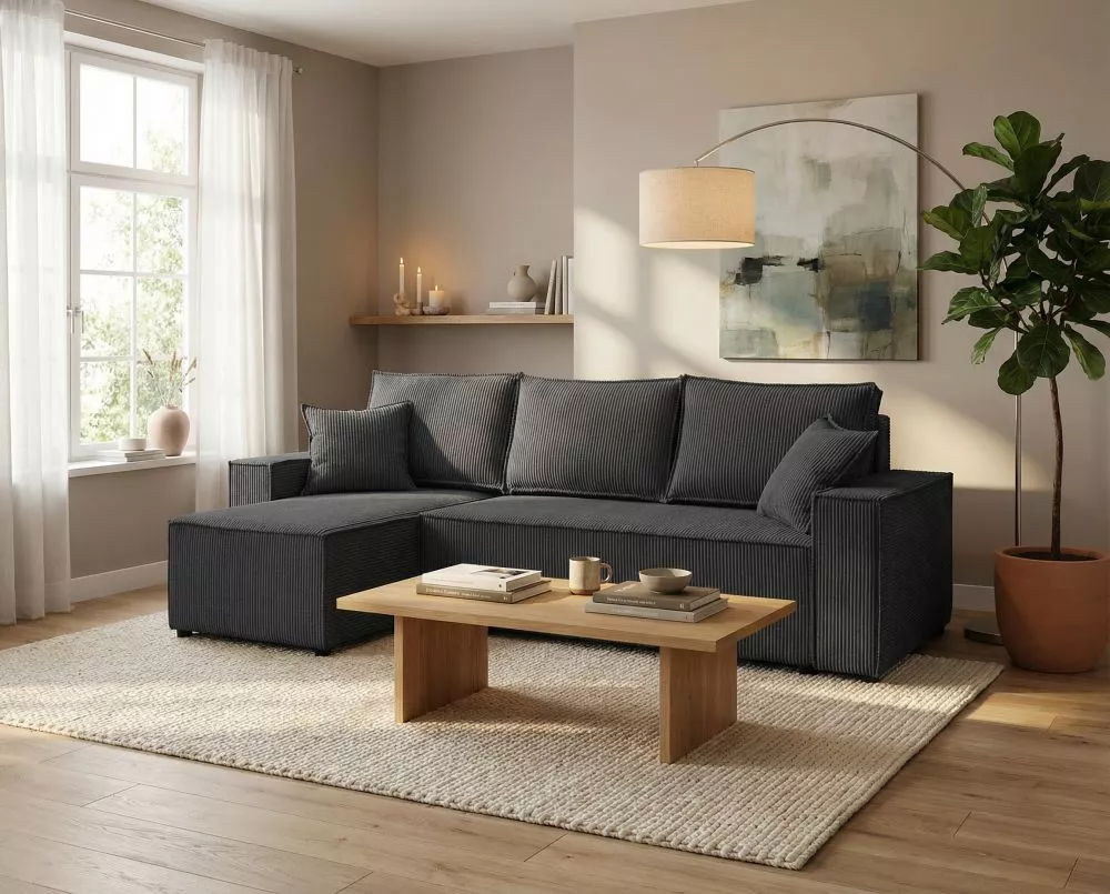 Dīvāns Oriago Corner Standard · Grafīts · 139 × 246 × 94 cm