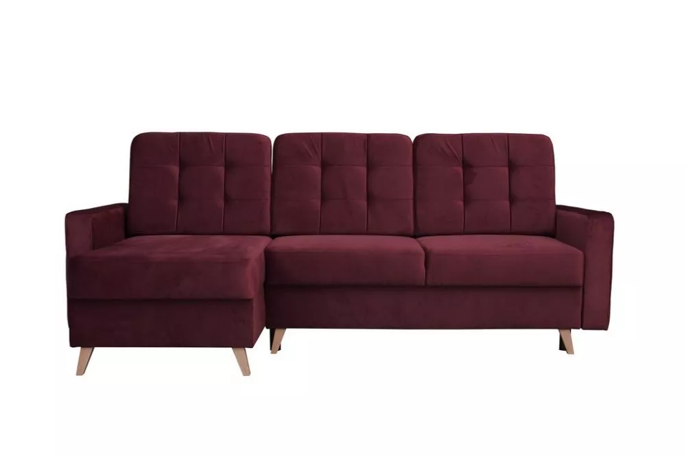 Dīvāns Vegas Corner standard · Tumši sarkans · 151 × 236 × 95 cm