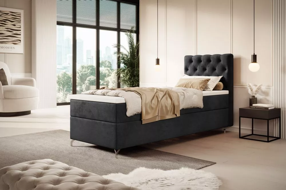 Gulta Chester 80/90 Bonell Boxspring Standard Guļamvietas platums: 90 cm, Guļamvietas garums: 200 cm, · Antracīts · 90 ×