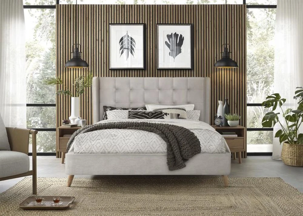 Gulta Estella ar stelāžu Guļamvietas platums: 160 cm, Guļamvietas garums: 200 cm, · Bēšs · 172 × 219 × 113 cm