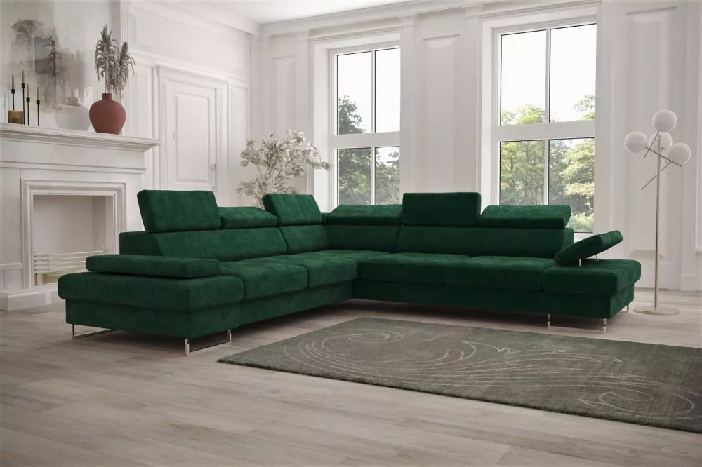Dīvāns Galaxy Max standard · Tumši zaļš · 278 × 278 × 74 cm