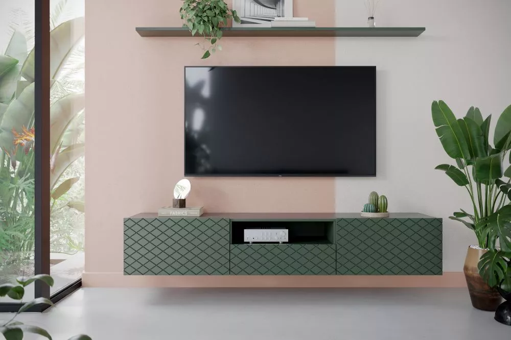 TV tumba Scalia RTV 190 2K1SZ · Tumši zaļš · 190 × 42 × 34 cm