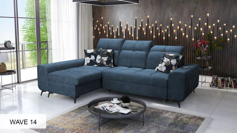 Dīvāns Golden 1 standard · Zila · 173 × 257 × 85 cm