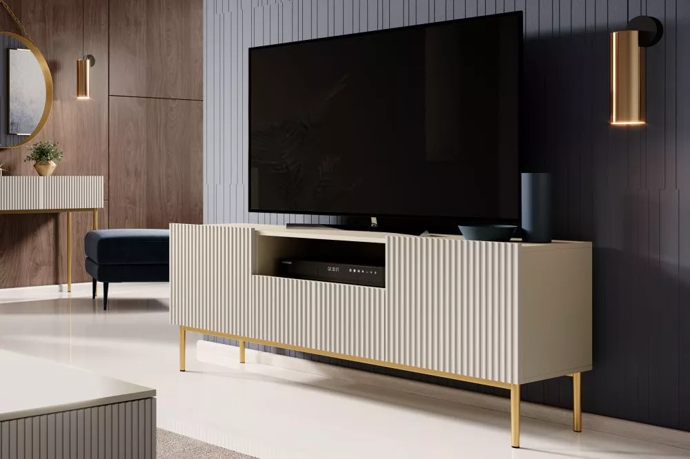 TV tumba Nicole RTV 150 2D1SZ Gold · Gaiši bēšs · 150 × 45 × 60 cm
