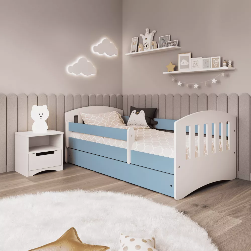 Bērnu gulta Classic 1 Premium ar stelāžu Guļamvietas platums: 80 cm, Guļamvietas garums: 180 cm, · 90 × 184 × 65 cm