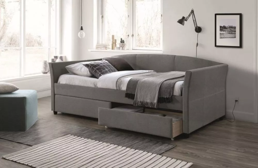 Gulta Lanta ar stelāžu Guļamvietas platums: 90 cm, Guļamvietas garums: 200 cm, stelāžas tips: koka, · Pelēks · 98 × 222 
