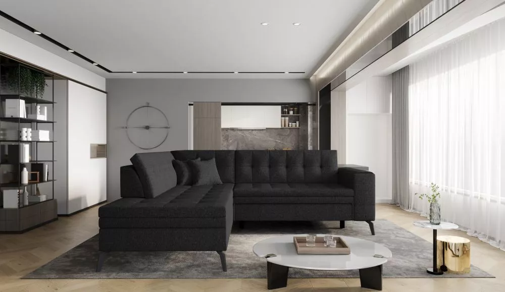 Dīvāns Lanvin Standard · Melns · 210 × 260 × 93 cm