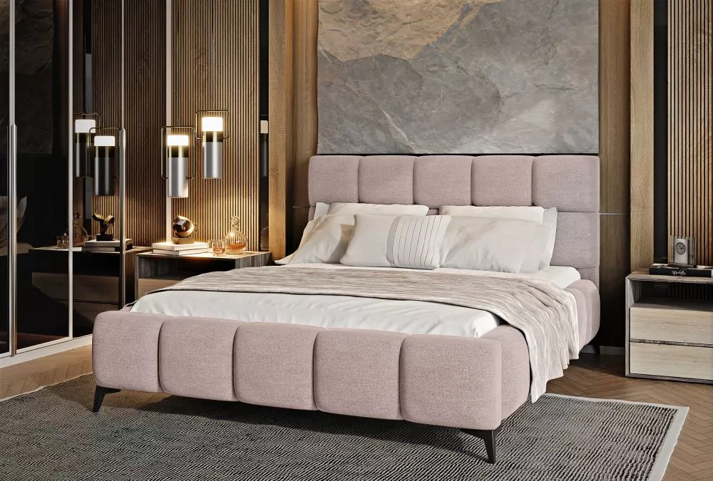 Gulta Mist Standard ar stelāžu Guļamvietas platums: 180 cm, Guļamvietas garums: 200 cm, stelāžas tips: metāla, · Rozā · 