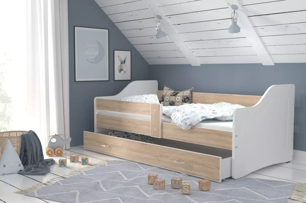 Bērnu gulta Sweety 80x160 ar stelāžu Guļamvietas platums: 80 cm, Guļamvietas garums: 160 cm, · 85 × 163 × 65 cm