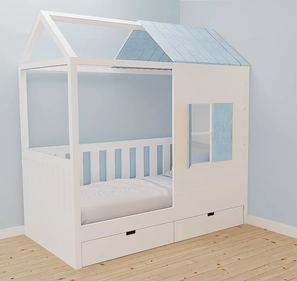 Bērnu gulta 130G ar stelāžu Stūra novietojums: Pa labi, Guļamvietas platums: 80 cm, Guļamvietas garums: 160 cm, · 87 × 1