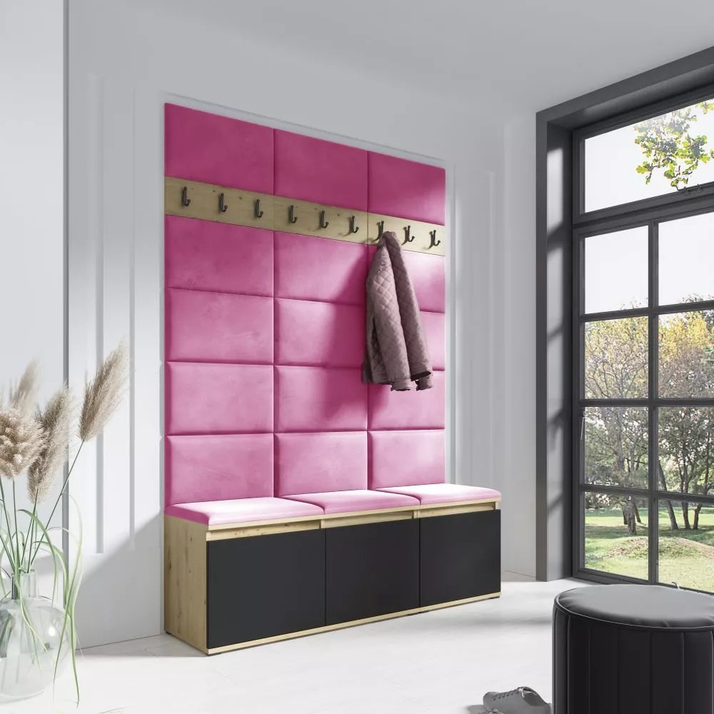 Apavu plaukts Emi 6 Trinity Korpusa krāsa: ozols artisan + melns, · 150 × 214.5 × 40 cm