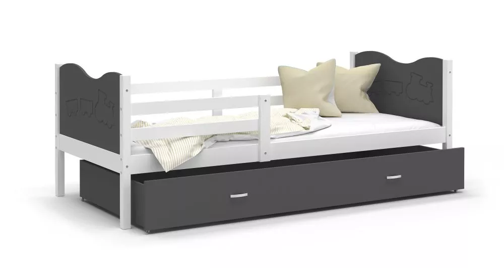Bērnu gulta Max P MDF 80x190 ar stelāžu Guļamvietas platums: 80 cm, Guļamvietas garums: 190 cm, · 86 × 198 × 74 cm