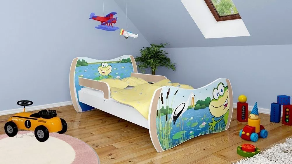 Bērnu gulta Dream L01 140x70 DM10 ar stelāžu Guļamvietas platums: 70 cm, Guļamvietas garums: 140 cm, · 94 × 144 × 71 cm