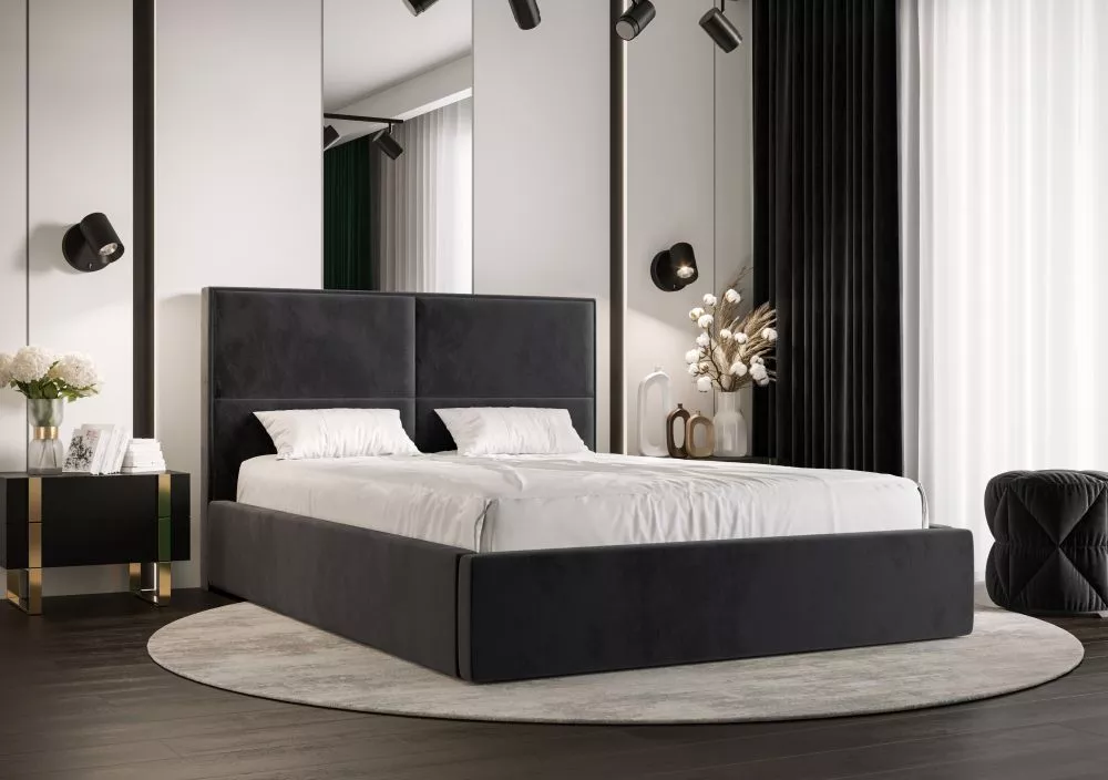 Gulta Apollo Standard ar stelāžu Guļamvietas platums: 140 cm, Guļamvietas garums: 200 cm, stelāžas tips: koka, · Antracī