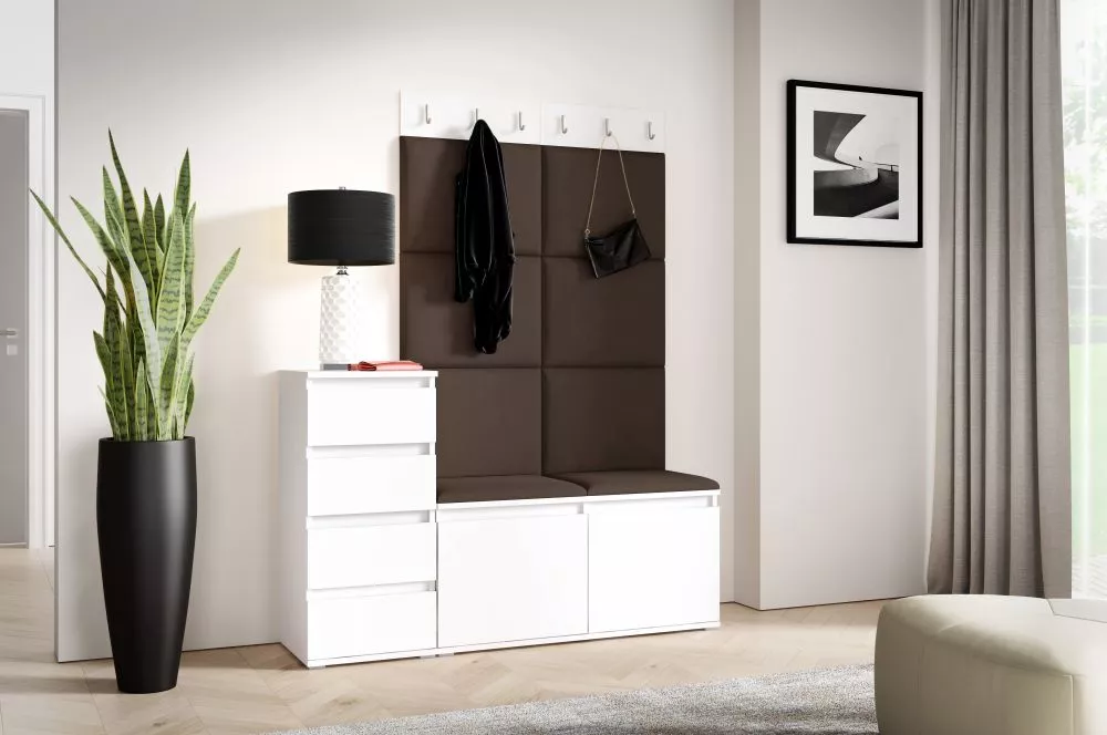 Apavu plaukts Emi 34 Trinity Korpusa krāsa: balts, · 130 × 184.5 × 40 cm