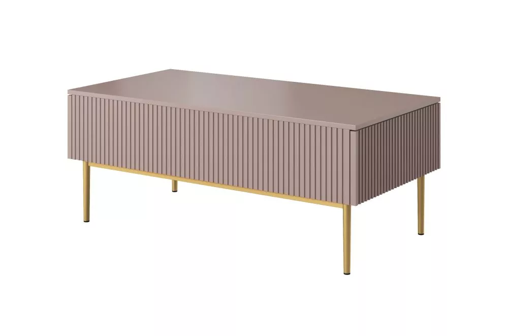Žurnālgalds Nicole L120 2SZ Gold · Rozā · 120 × 60 × 48 cm
