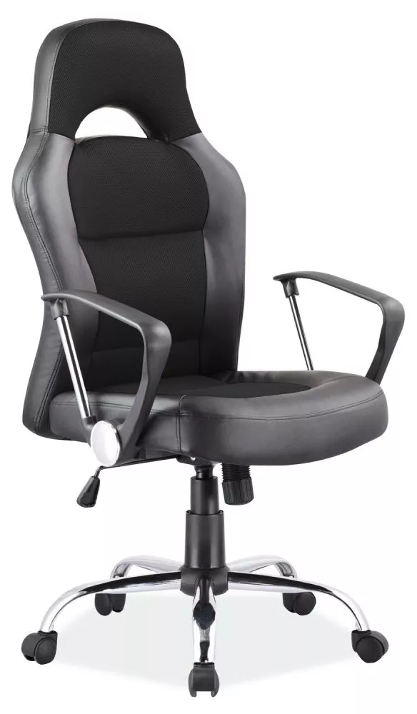 Datorkrēsls Q-033 · Melns · 63 × 50 × 116 cm