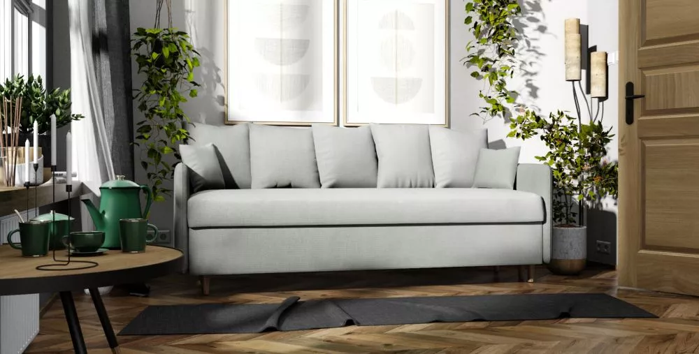 Dīvāns Grey Sofa standard · Gaiši pelēks · 85 × 206 × 100 cm