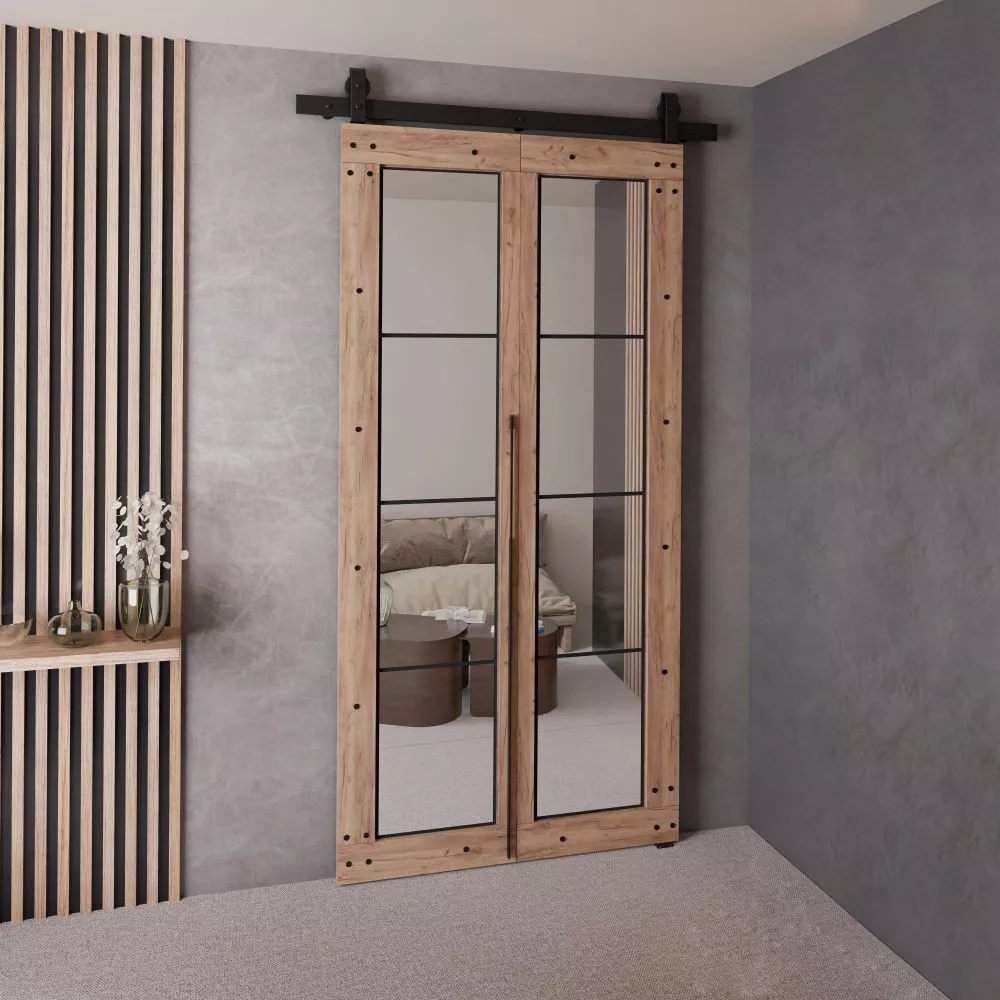 Bīdāmās durvis Qudio Loft-6 · Ozols craft zelts · 86 × 205 cm